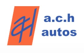 Blue and orange a.c.h autos logo on a white background